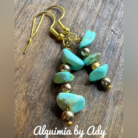 Alquimia Turquoise and Gold Earrings - Picture 1 of 1